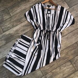 Lane Bryant Black Striped Maxi Dress